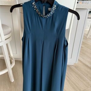 BCBG Teal Embellished Midi Dress